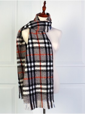 Soft Color Plaid Blanket Scarf 